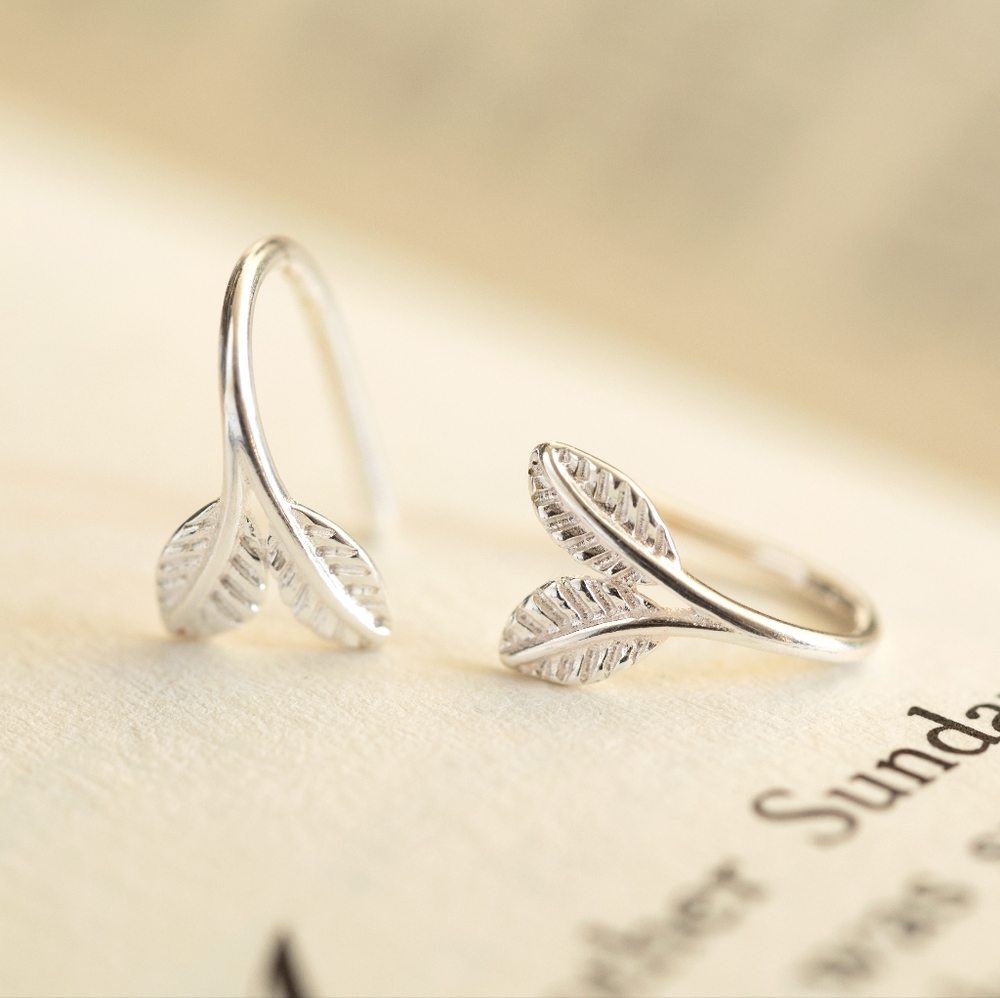 Frosted Leaf Earrings - Only 1 left!